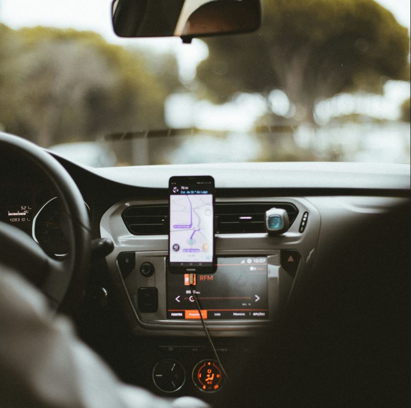 uber app open in passenger car in san antonio